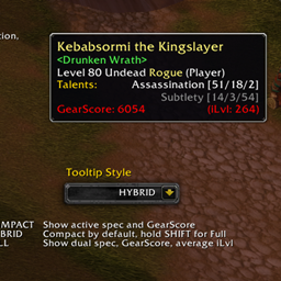 TacoTip ( GearScore & Talents & Item Level ) [ Classic / TBC / WOTLK ]
